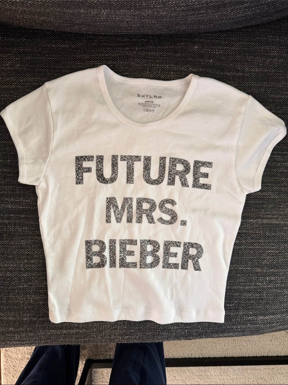 Skylark "Future Mrs. Bieber" White Graphic Tee